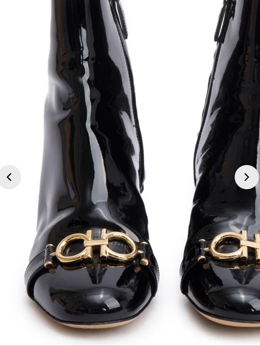 Black with gold boots  6 1/2 salvatore ferragamo